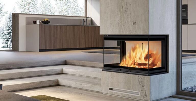 AMERLIFE Supporto Per TV Con Camino Elettrico 3 Latri In Vetro - Adatto A TV Fino A 85 Pollici - Stile Rustico Grigio - 75x18.9x31 Cm