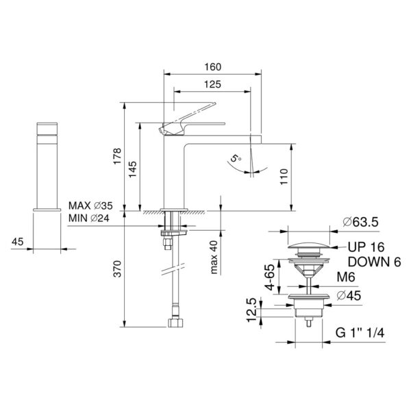 fantini-mint-miscelatore-lavabo-monoforo-bocca-normale-con-scarico-a-pressione-3402f004f-dimensioni