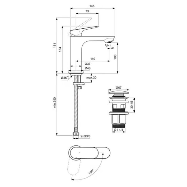 ideal-standard-ceralife-o-miscelatore-per-lavabo-con-scarico-click-clack-finitura-cromo-be009aa-dimensioni
