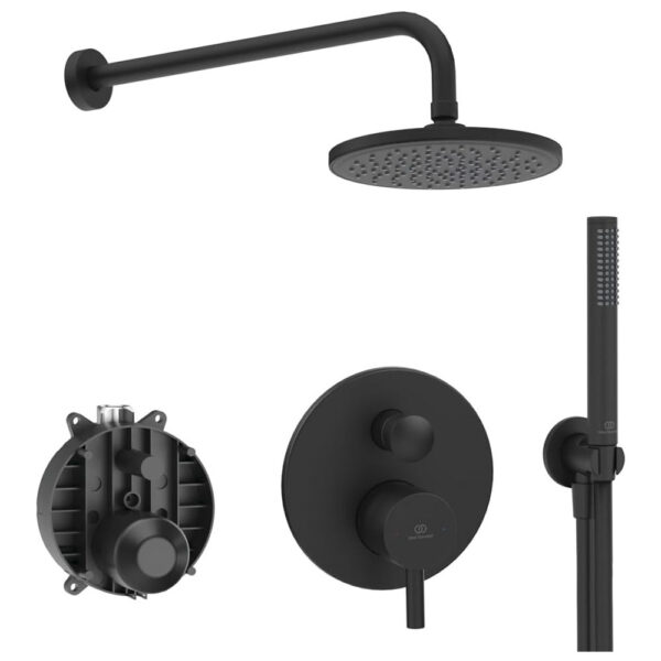 ideal-standard-ceraline-bd192xg-kit-doccia-completo-5-pezzi-con-miscelatore-ad-incasso-doccetta-e-soffione-finitura-nero-seta