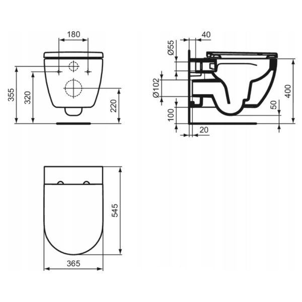 ideal-standard-ellisse-vaso-wc-sospeso-con-sedile-chiusura-rallentata-bianco-lucido -t569201-scheda-tecnica-dimensioni