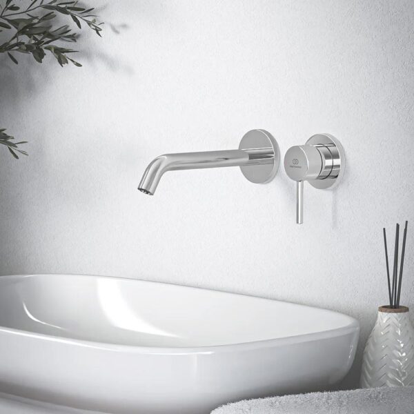ideal-standard-miscelatore-monocomando-lavabo-a-parete-ceraline-bd764aa-finitura-cromo-vista-laterale-destro-arredo-bagno