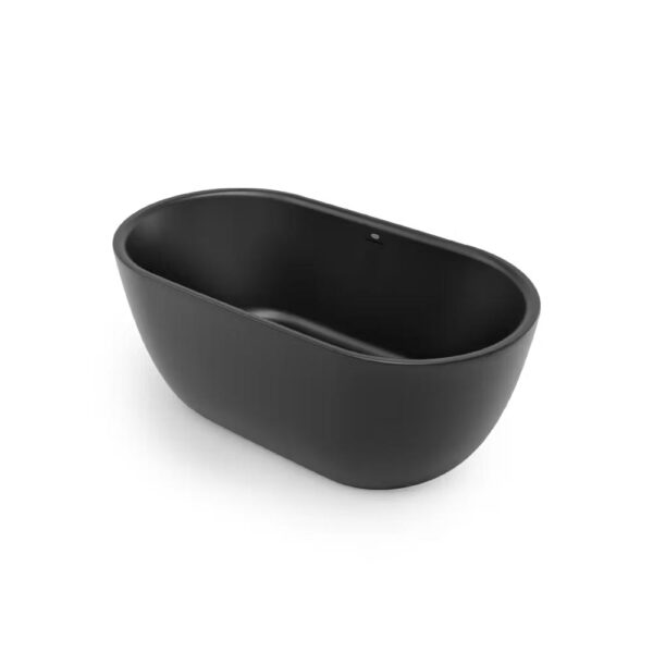 jacuzzi-vasca-freestanding-centro-stanza-chic-150x80-con-colonna-di-scarico-e-telaio-colore-nero-opaco-vista-laterale