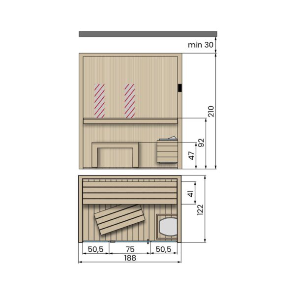 novellini-fun-sauna-finlandese-188x122-dimensioni