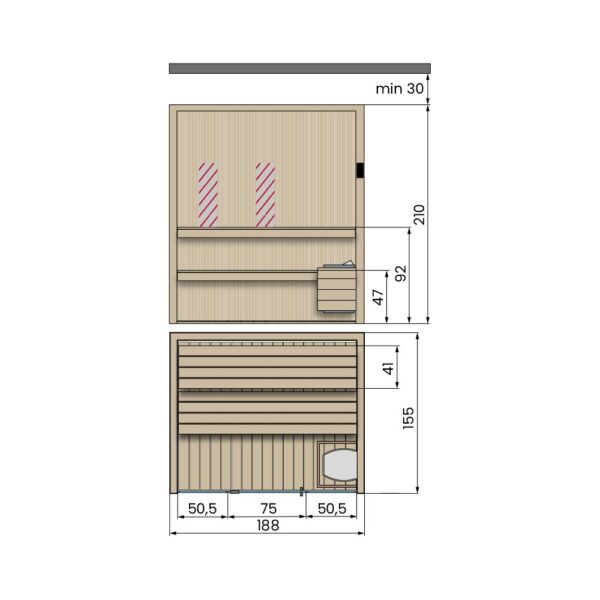 novellini-fun-sauna-finlandese-188x155-dimensioni