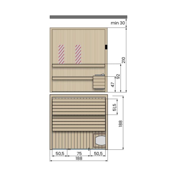 novellini-fun-sauna-finlandese-188x188-dimensioni