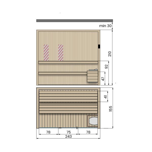 novellini-fun-sauna-finlandese-243x155-dimensioni