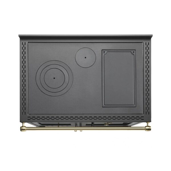 klover-cucina-a-legna-star-90-country-13,5-kw-colore-sahara-classe-cinque-stelle-piano-cottura-vista-dall'alto