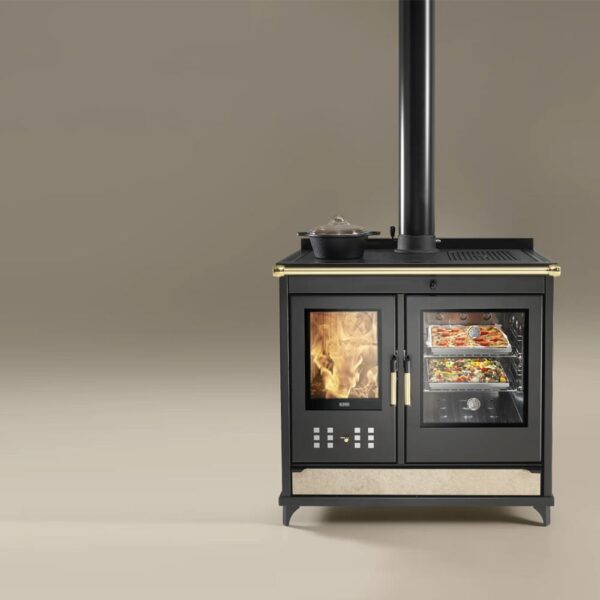 klover-cucina-a-legna-star-90-country-13,5-kw-colore-sahara-classe-cinque-stelle-vista-frontale